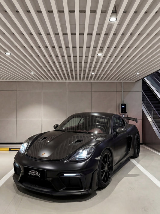 Vinyl Wrap Satni Metallic Black For Porsche