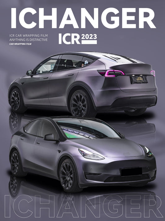 Vinyl Wrapping Car Capri Grey to Purple