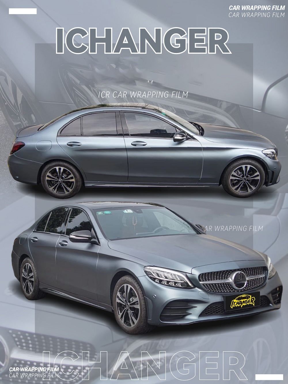 Vinyl Wrap Matte Metallic Grey Blue