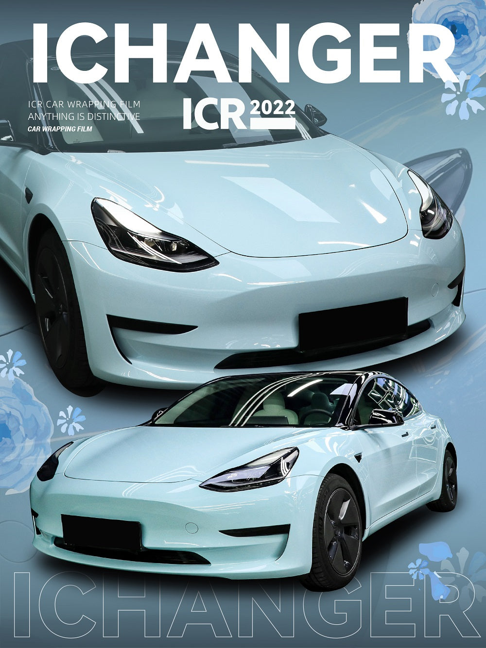 Vinyl Car Wrap Designs Super Gloss Glacier Blue Wrapping Vinyl Film