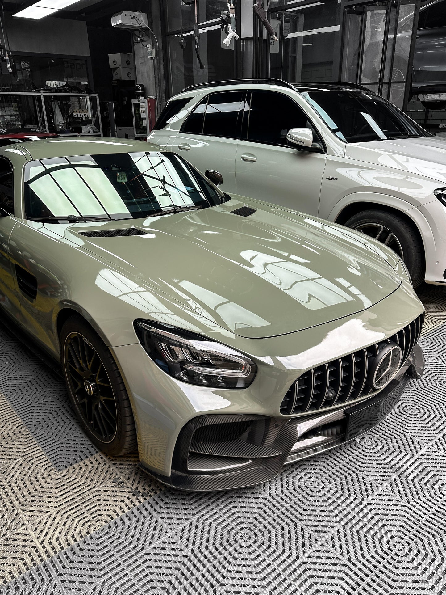What is the Warranty Premium Vinyl Wrap Khaki Green for Merecedes Benz