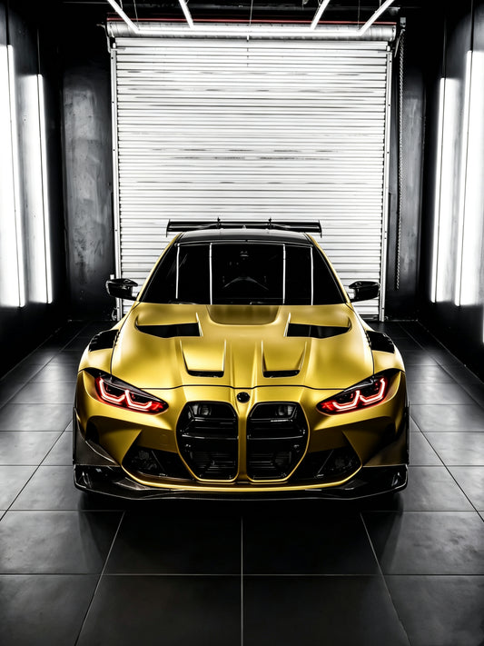 Premium Vinyl Wrap Solution Liquid Metal Yellow for BMW M4 G82