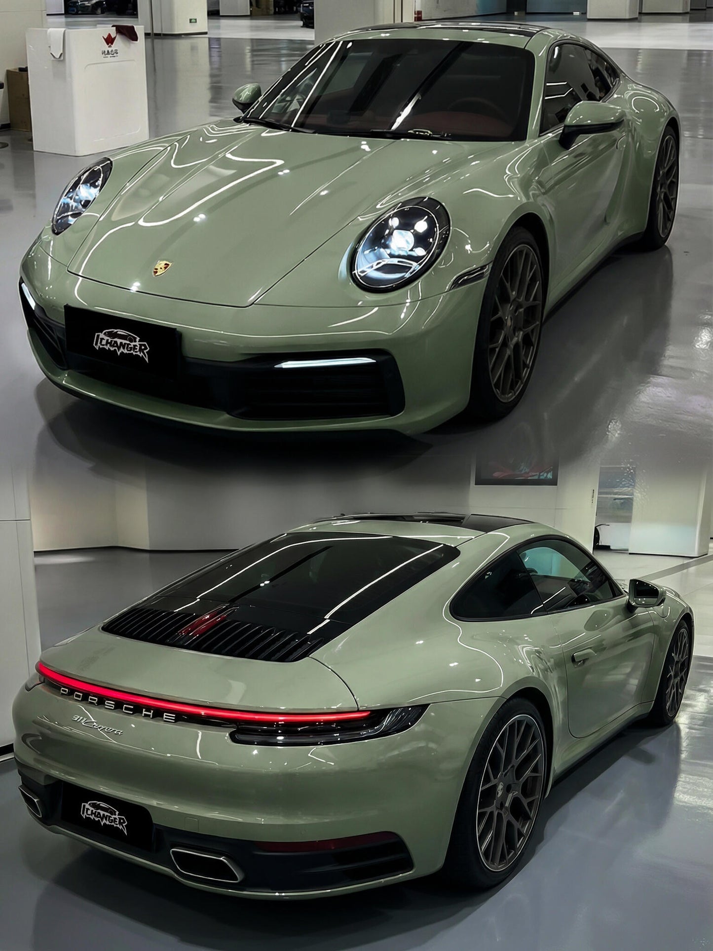 Car Wrap Khaki Green for Porsche Vinyl Wrap