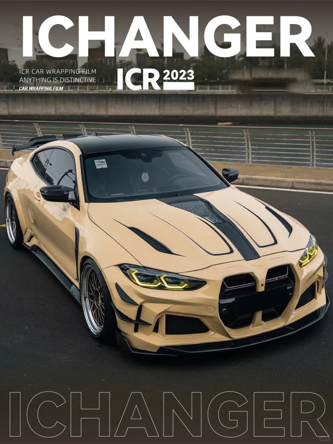 Covering Car Wrapping Vinyl AMG Storm Yellow Vinyl Car Wrapping Film