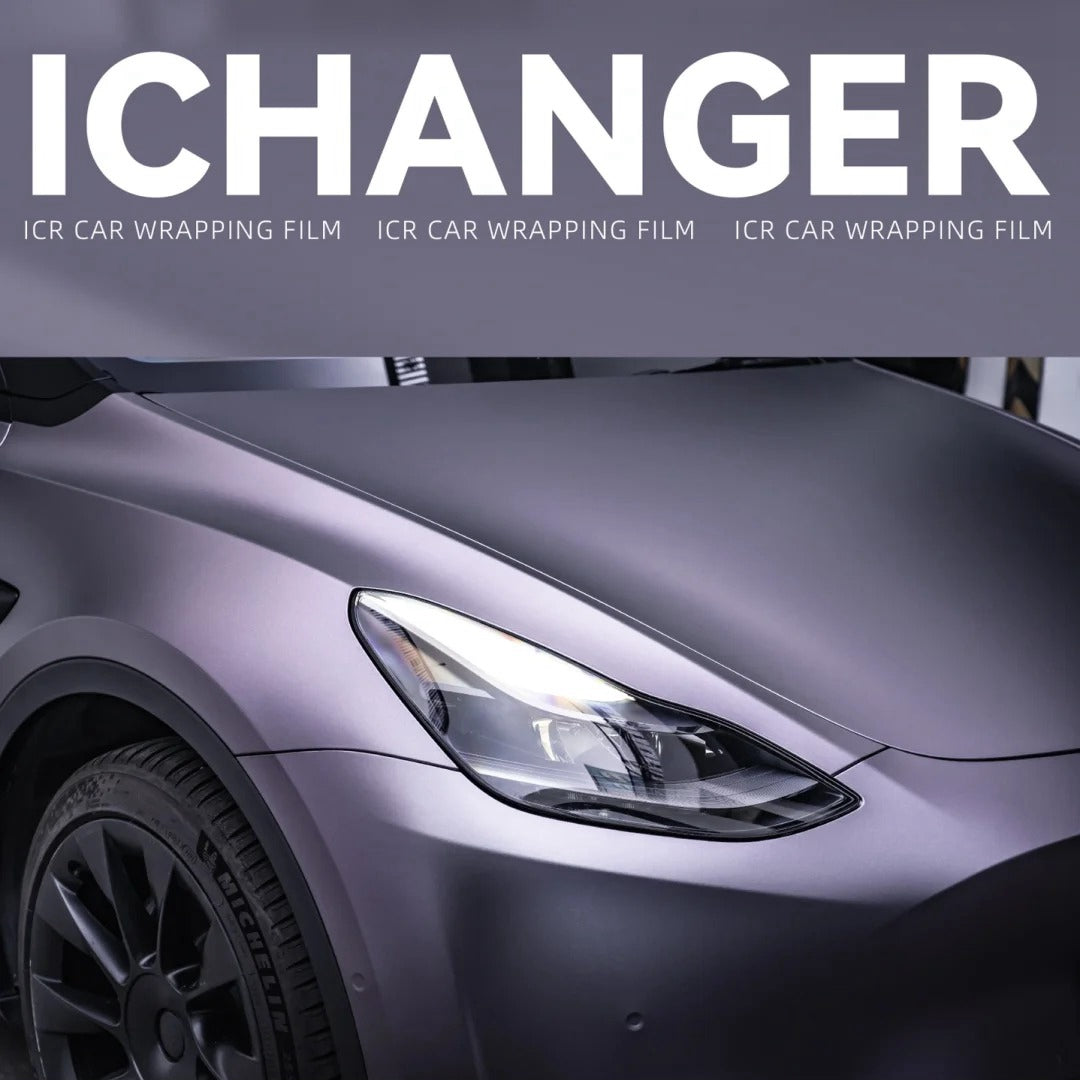 Vinyl Wrapping Car Capri Grey to Purple