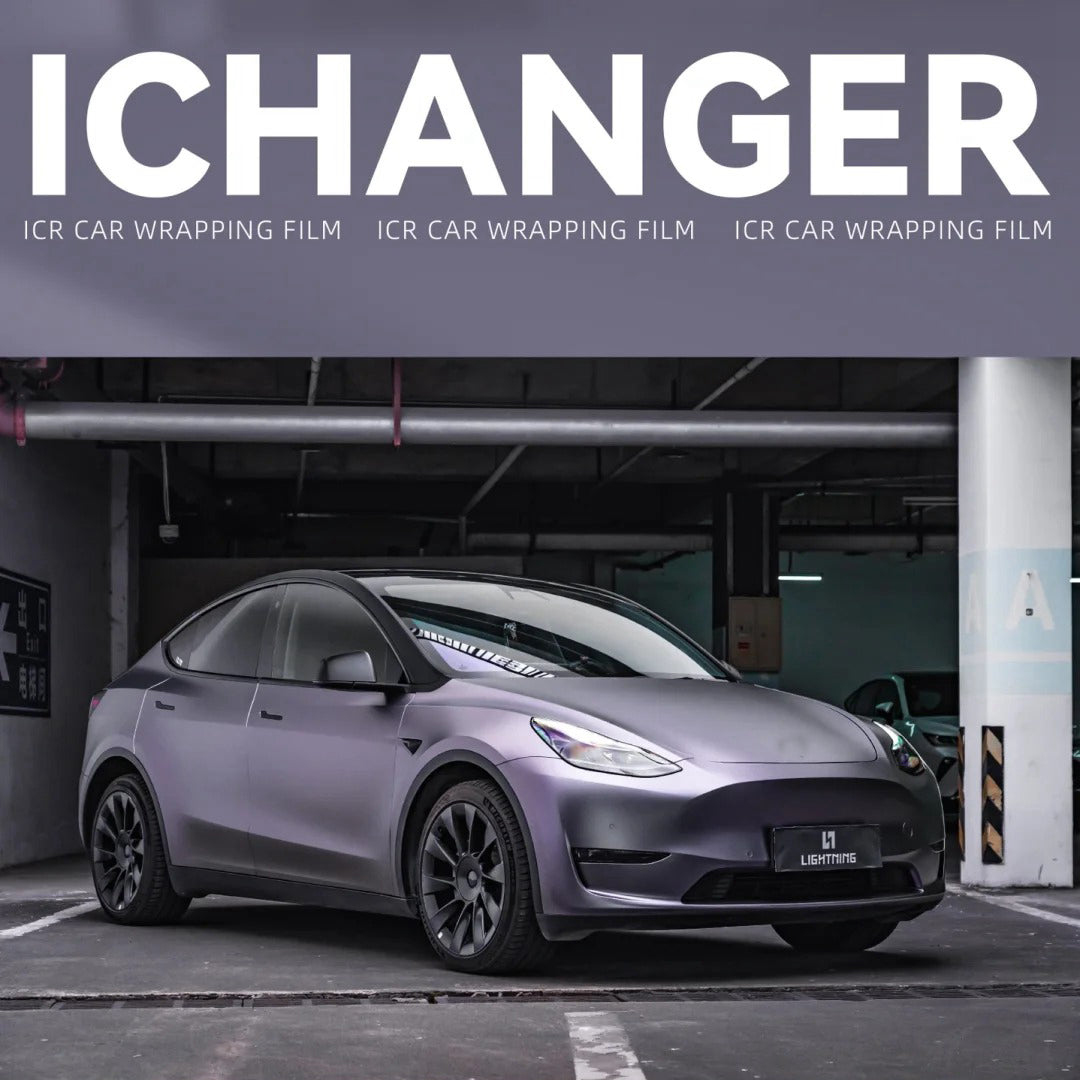 Vinyl Wrapping Car Capri Grey to Purple