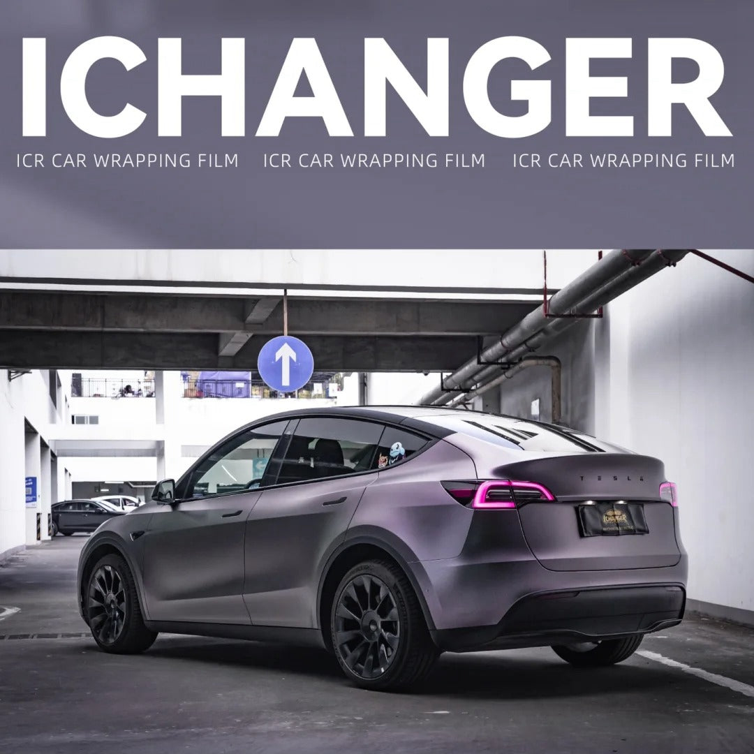 Vinyl Wrapping Car Capri Grey to Purple