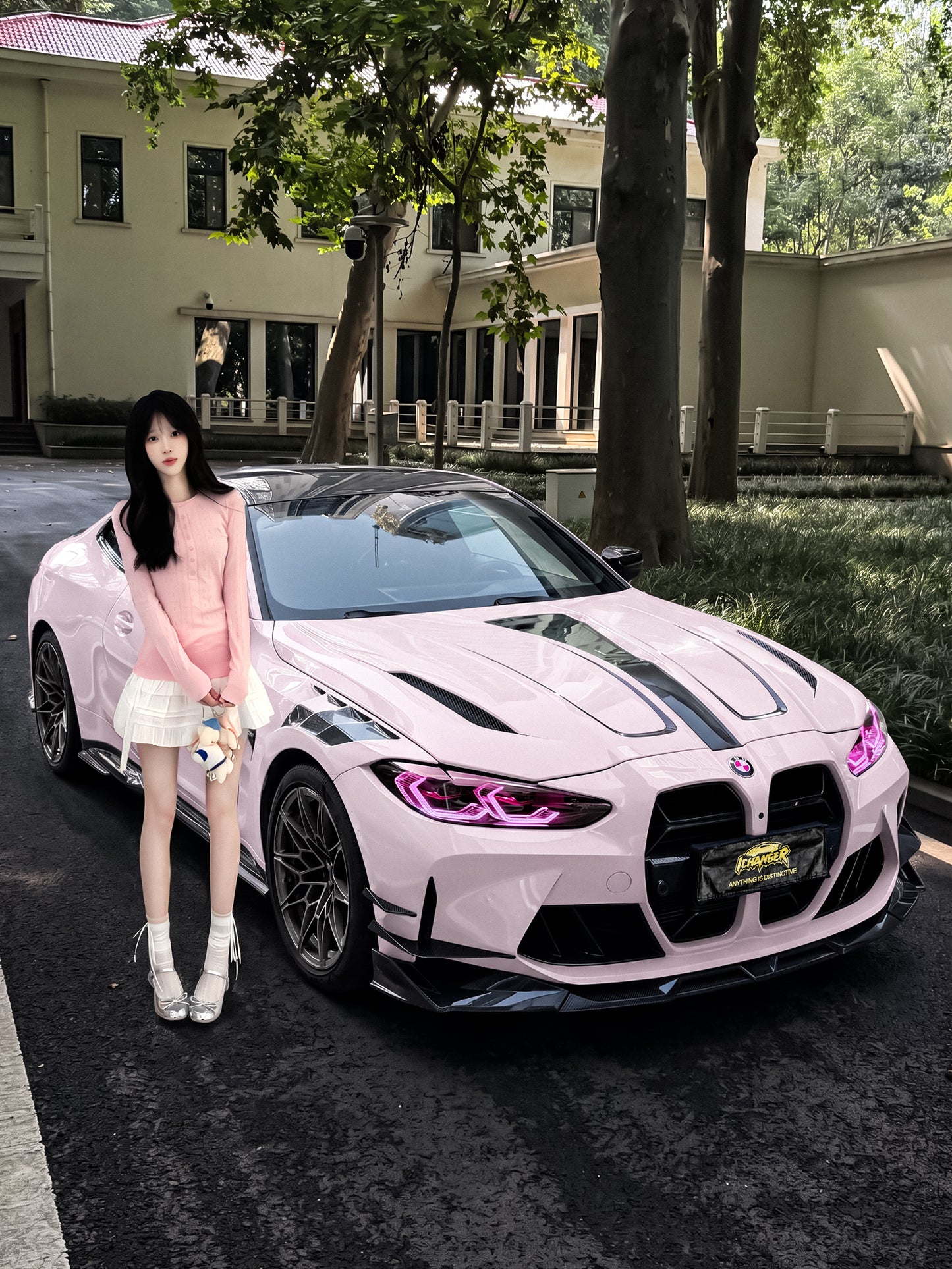 How Much Full Car Wrapping with Ichanger PPF Koi Pink for BMW M4