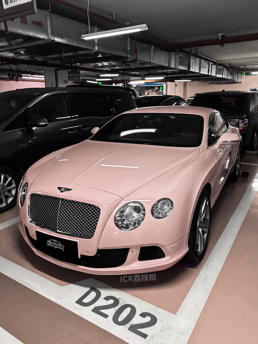Best Full Car Wrapping in Los Angeles PPF Litchi Pink for Bentley