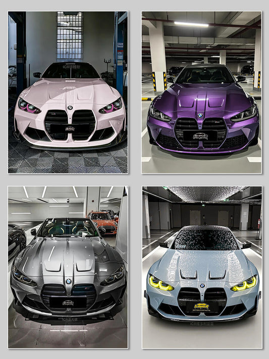 Wrapping BMW In Ichanger Vinyl Film
