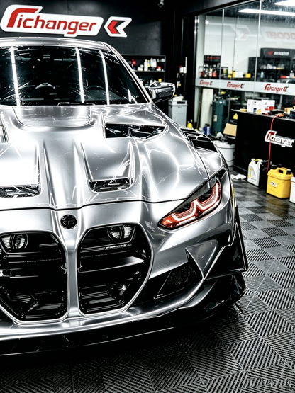 Premium Vinyl Wrapping in USA Matte Chrome Silver for BMW M4