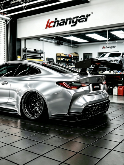 Premium Vinyl Wrapping in USA Matte Chrome Silver for BMW M4