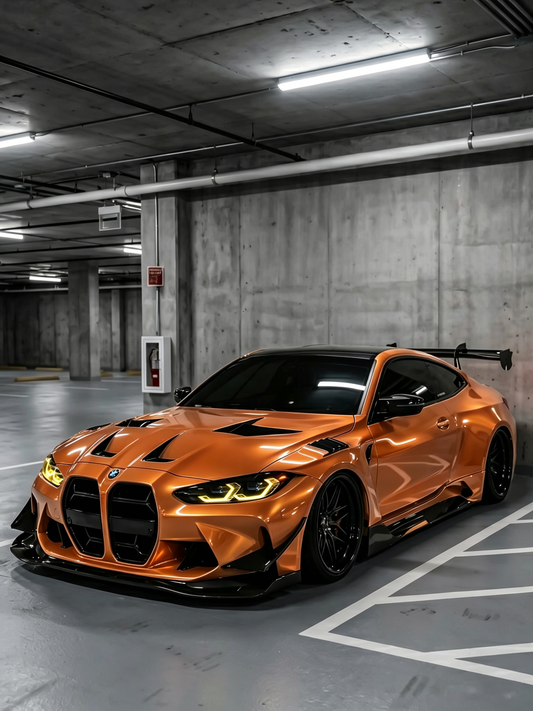 Vinyl Wrap in Malaysia Liquid Metal Orange for BMW