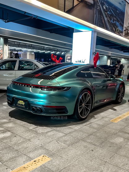 Vinyl Wrap Lane Green For Porsche