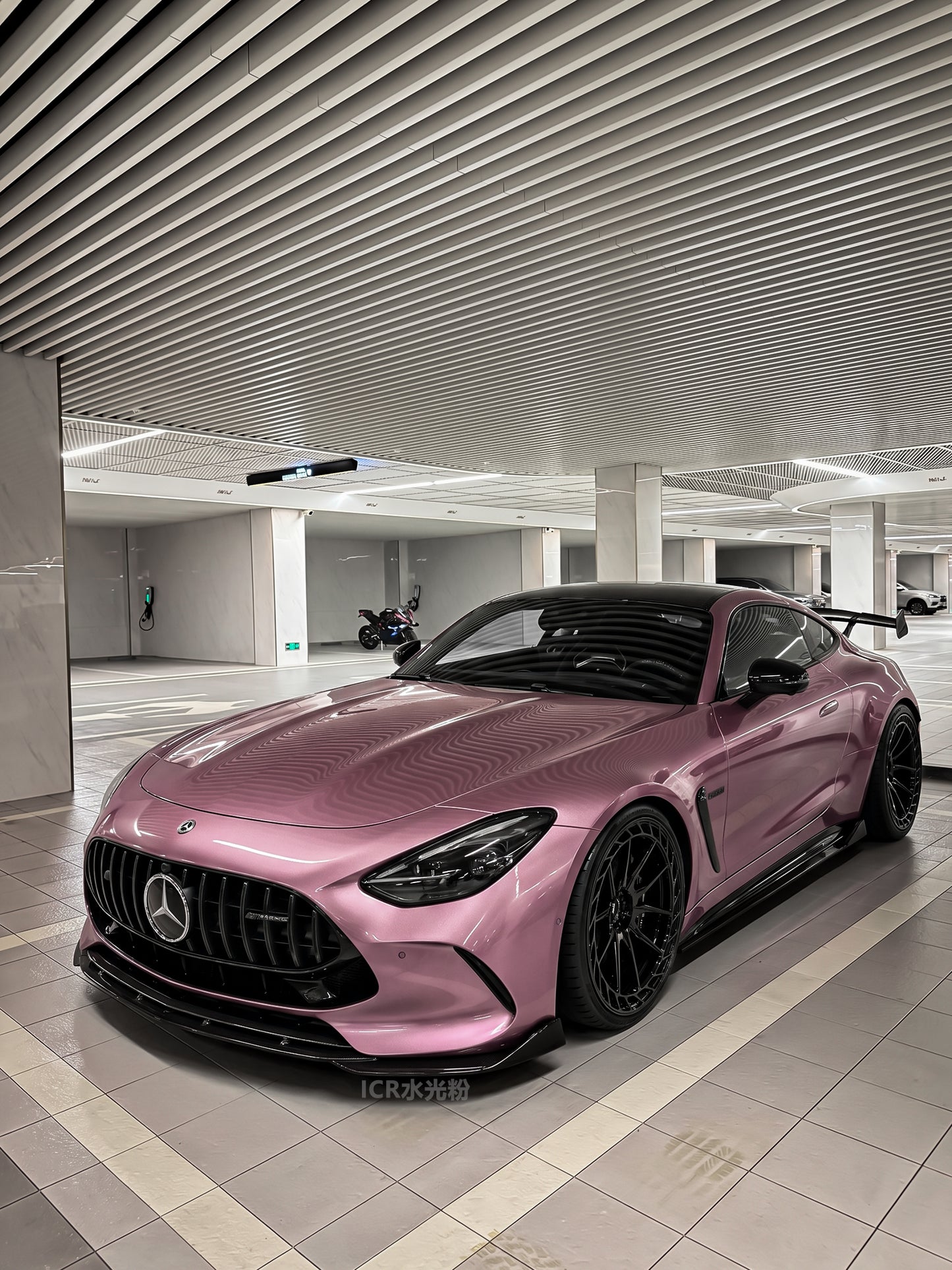 Full Roll Vinyl Wrap Water Pink for Mercedes Benz AMG