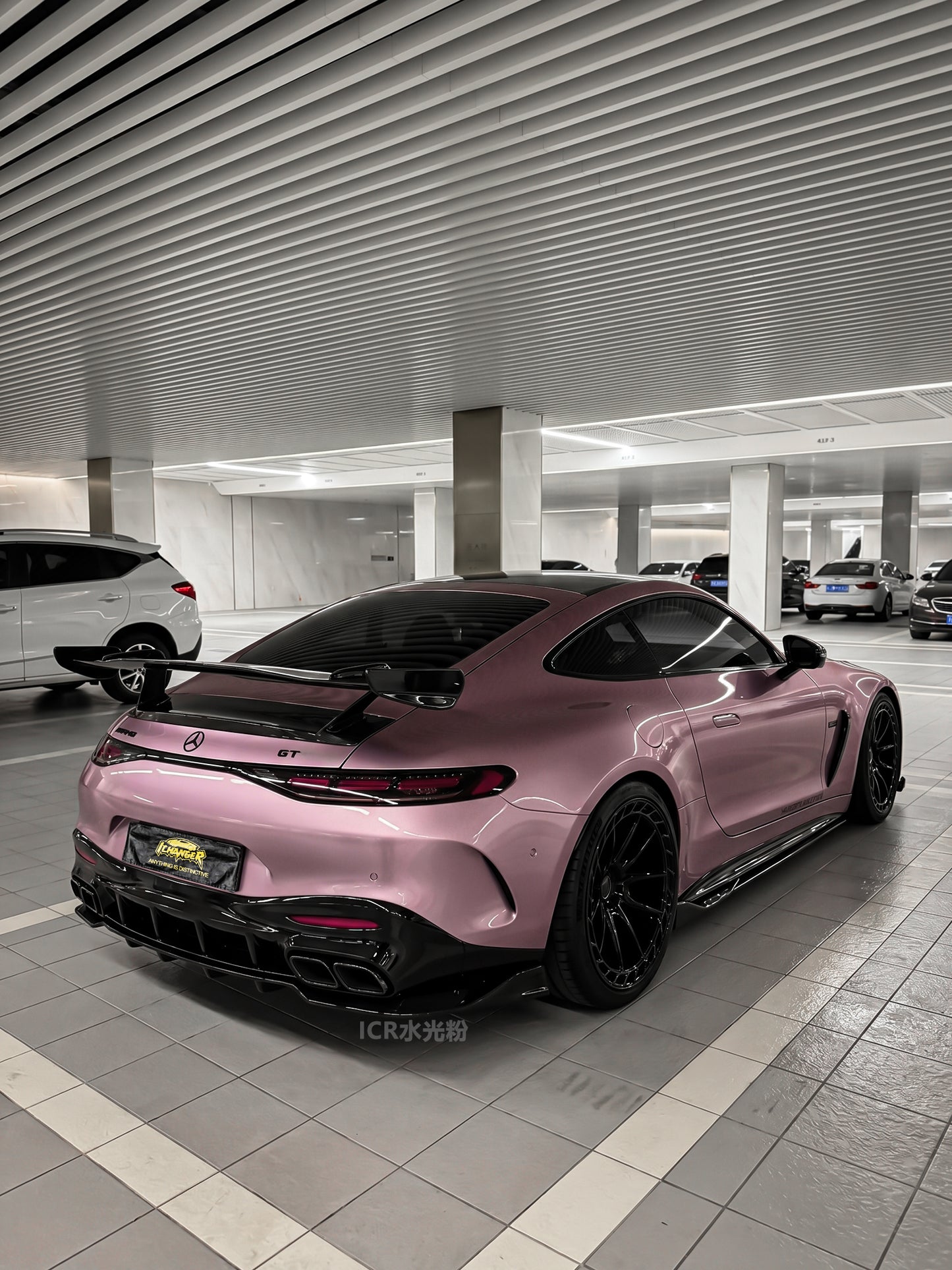 Full Roll Vinyl Wrap Water Pink for Mercedes Benz AMG