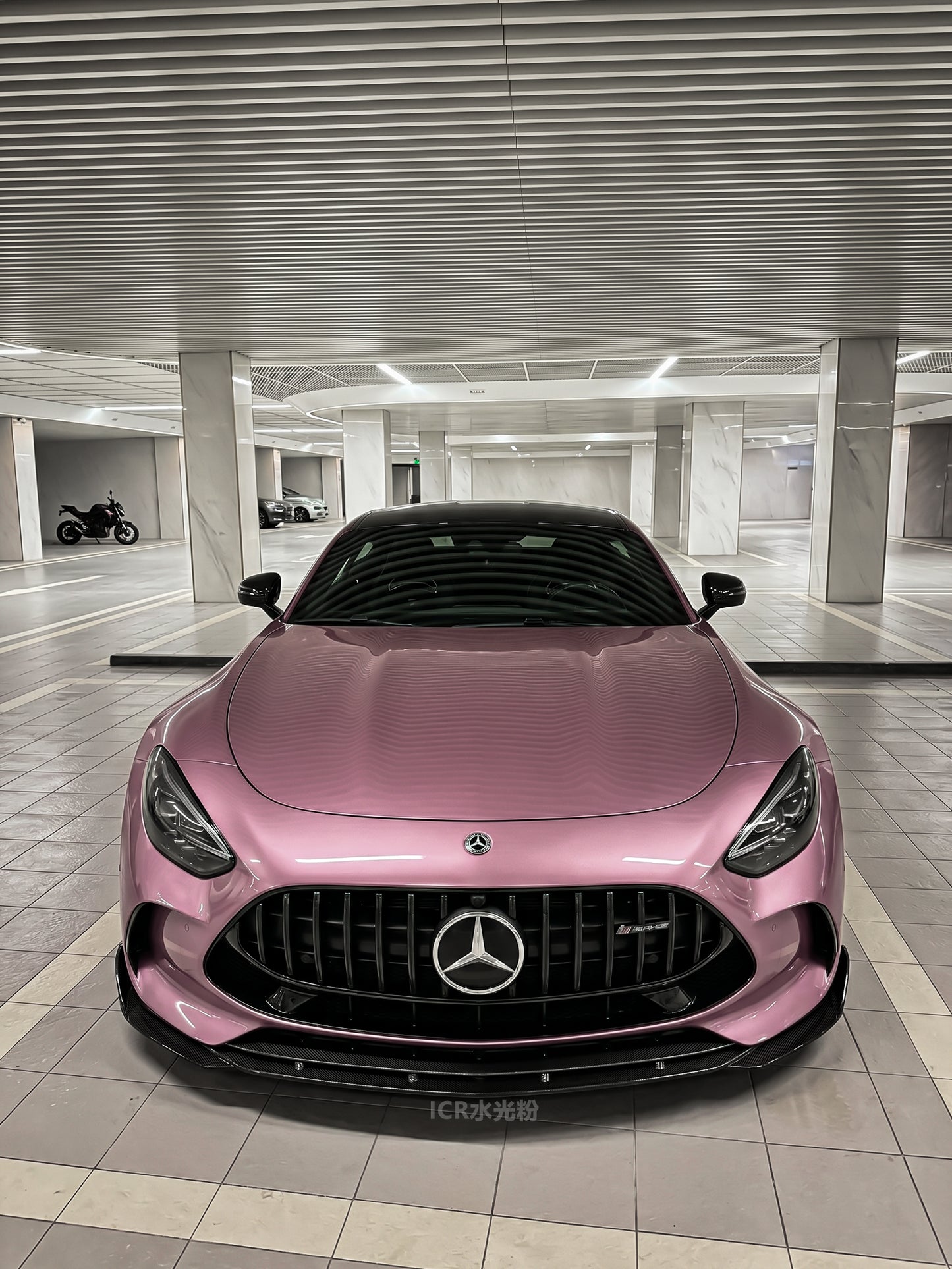 Full Roll Vinyl Wrap Water Pink for Mercedes Benz AMG