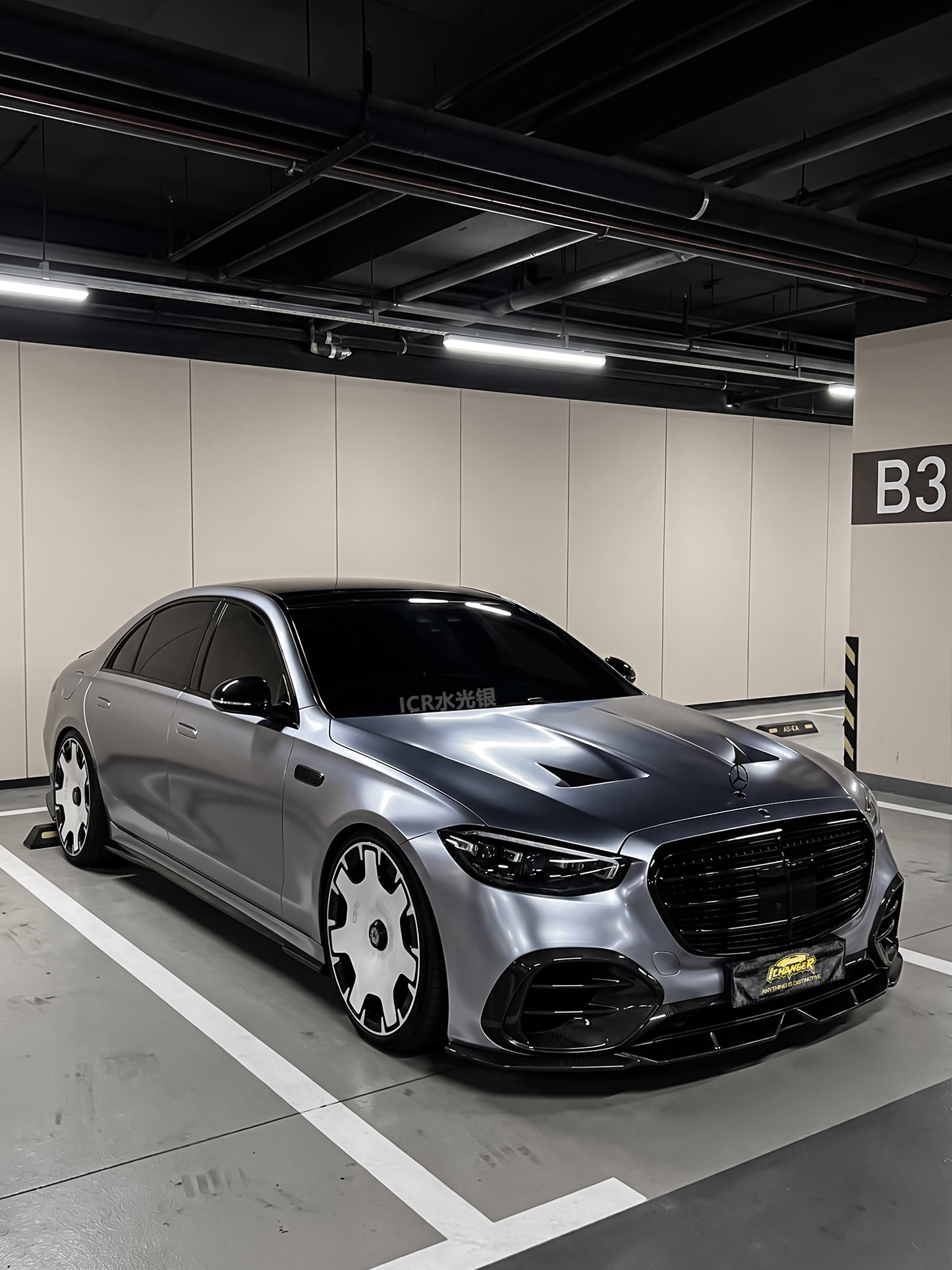 Premium Unique Car Color Vinyl Film Water Silver for Mercedes Benz AMG