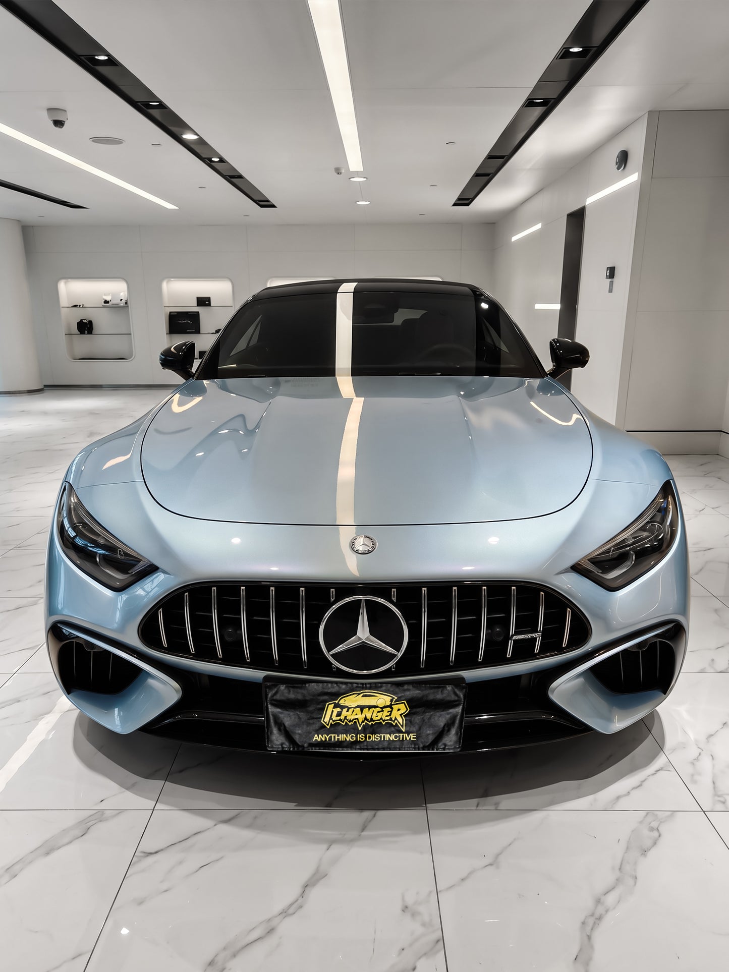 How To Use Vinyl Wrap On A Car Victoria Blue for Mercedes Benz AMG