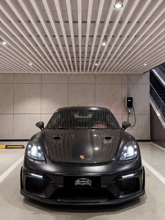 Vinyl Wrap Satni Metallic Black For Porsche