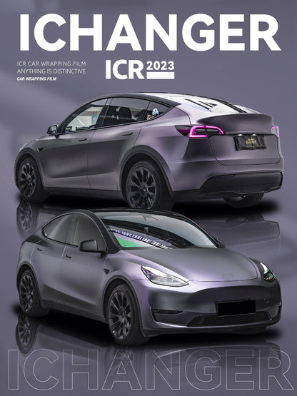 Vinyl Wrapping Car Capri Grey to Purple