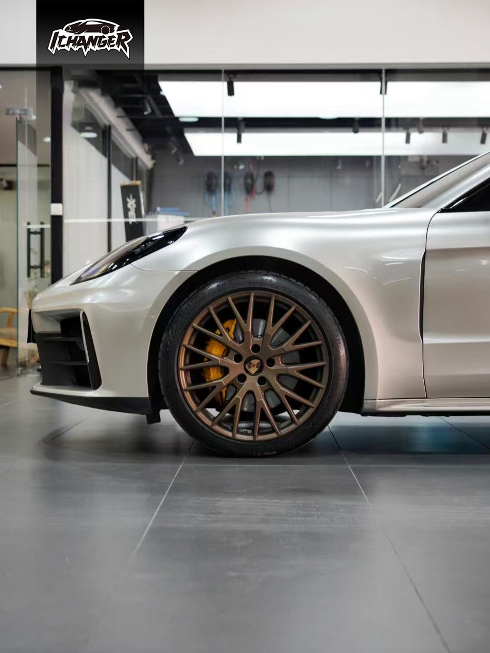 Vinyl Wrap Victor Silver For Porsche