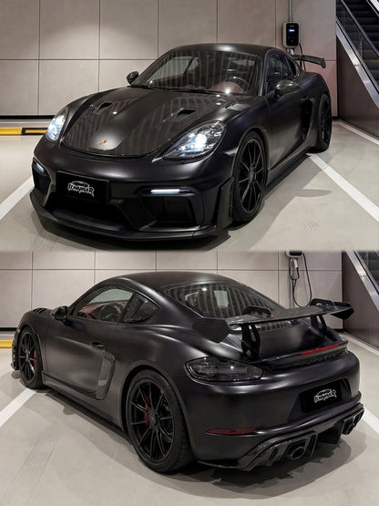 Vinyl Wrap Satni Metallic Black For Porsche