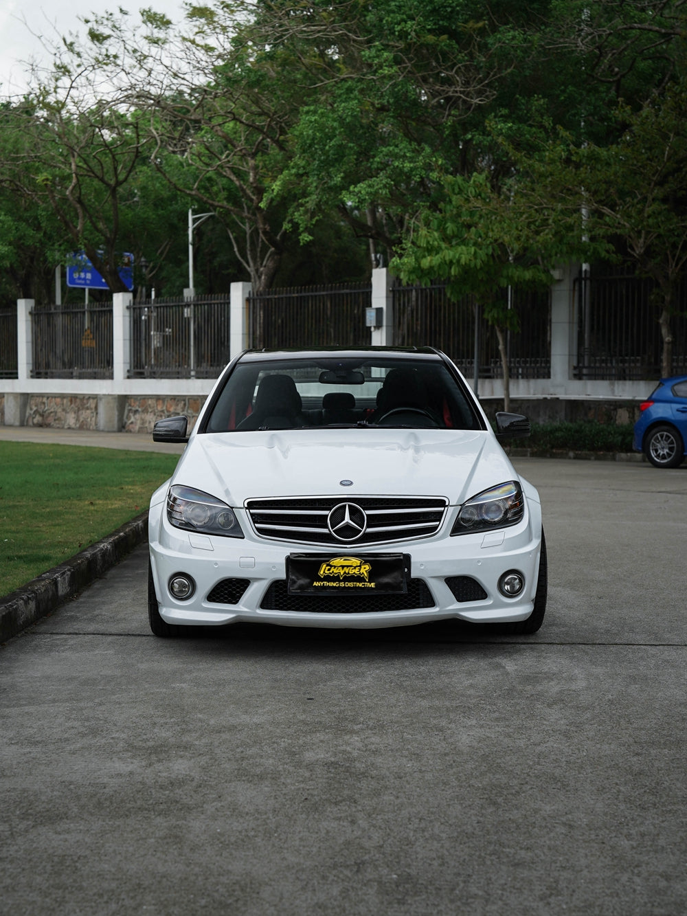Full Car Color Change in Los Angeles PPF Gloss White for Merecedes Benz C63