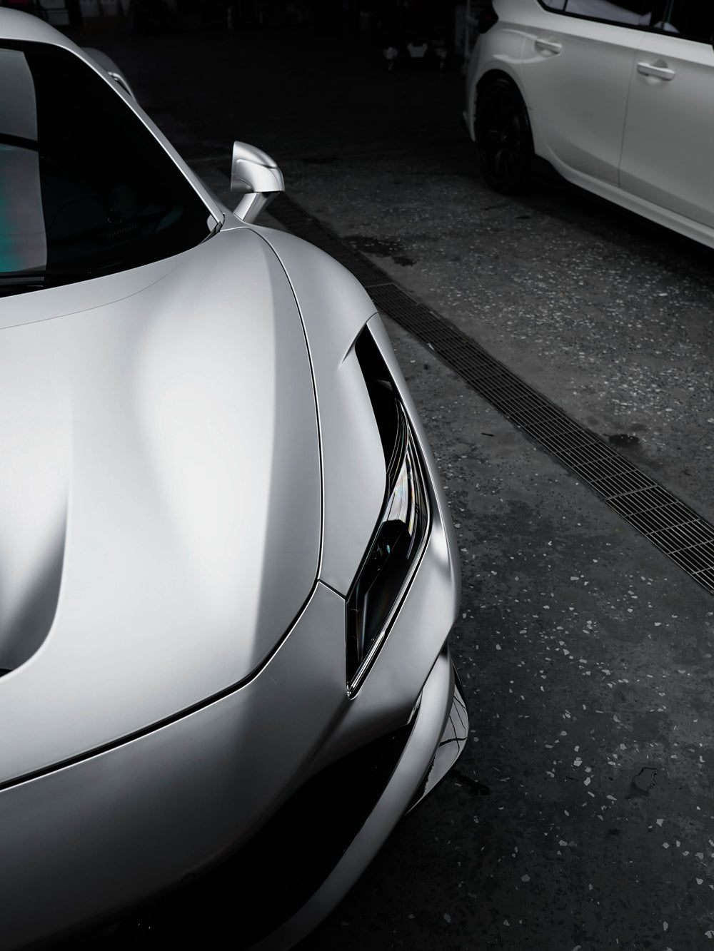 Full Car Wrapping PPF Matte First Frosting Silver for Ferrari F8