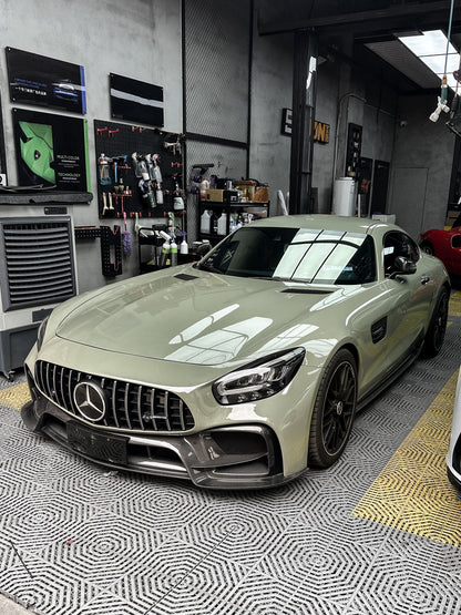 What is the Warranty Premium Vinyl Wrap Khaki Green for Merecedes Benz