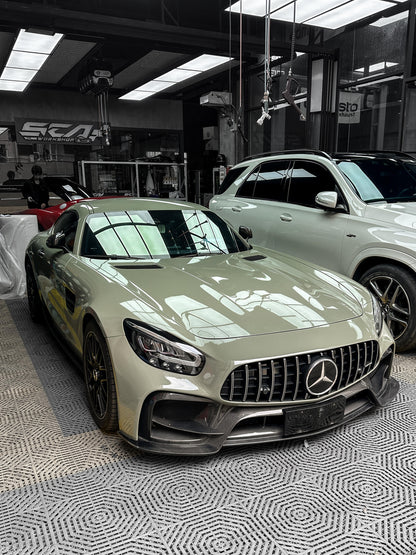 What is the Warranty Premium Vinyl Wrap Khaki Green for Merecedes Benz