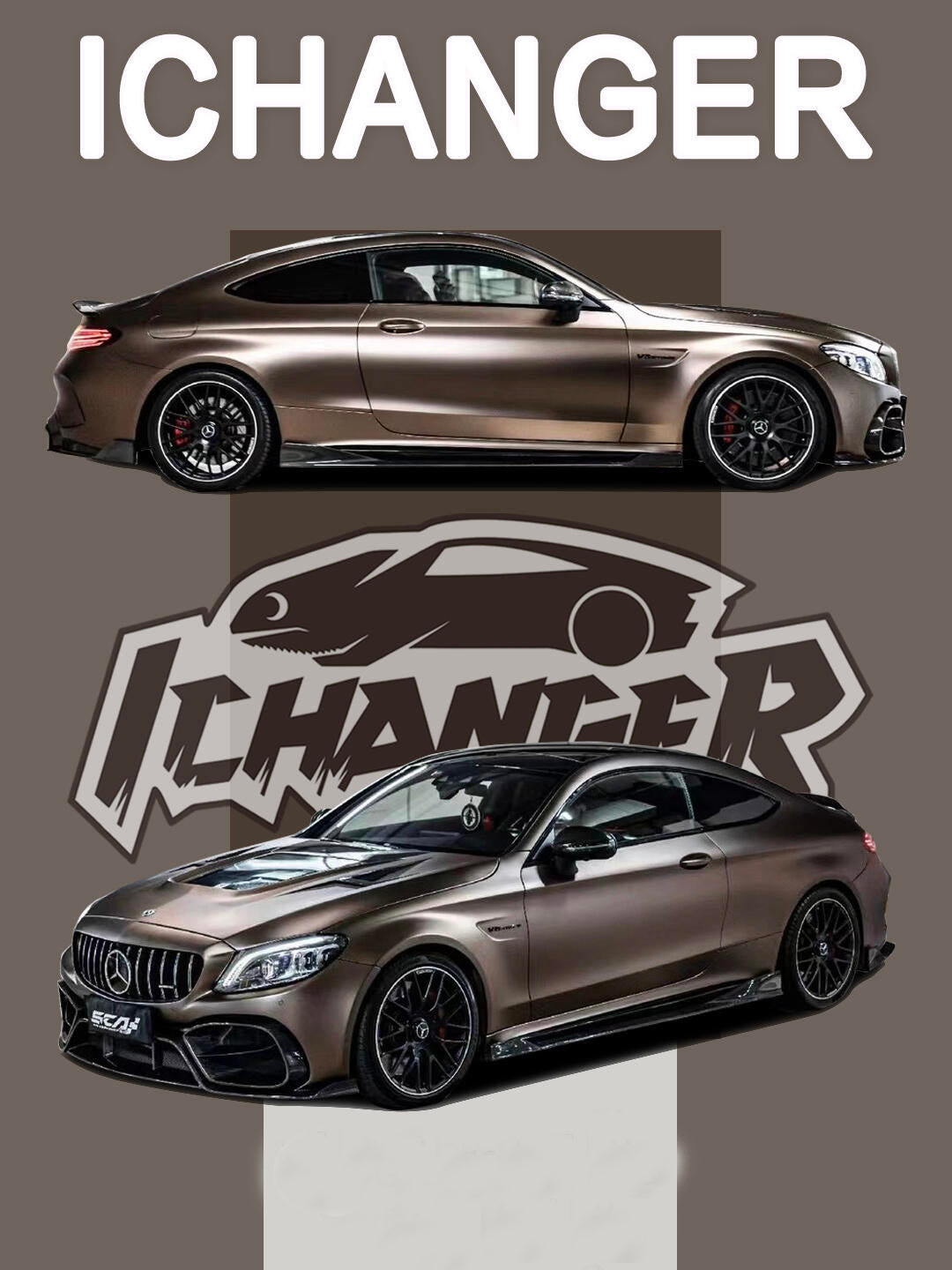 Vinyl Film Matte Metallic Brown For Mercedes Benz