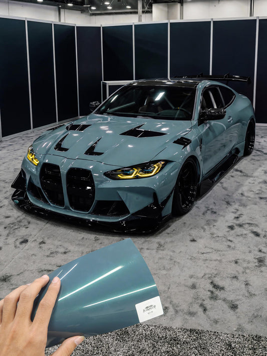 Unique Color Car Vinyl Wrap in New York Salix Grey for BMW M4 G82