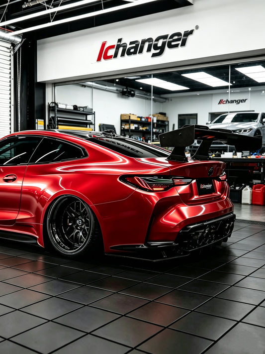 Wrapping Car in Los Angeles Liquid metal Red for BMW M4 G82