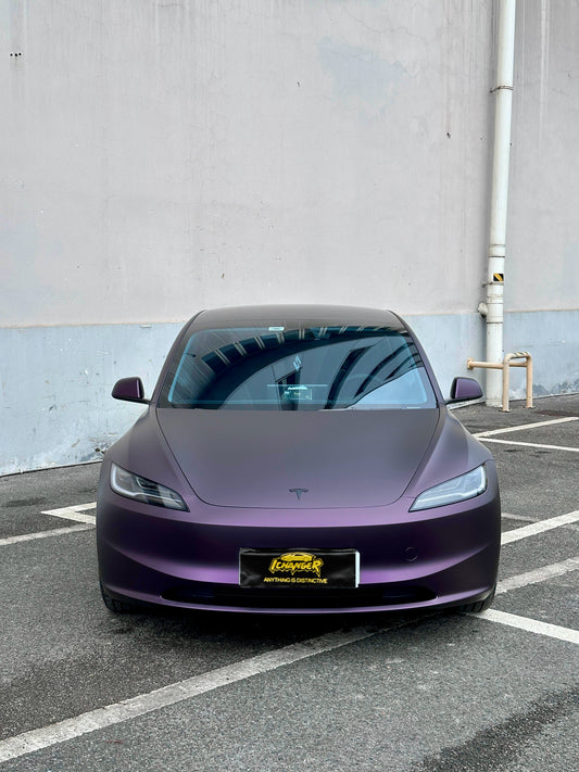 Vehicle Wraps Vinyl for Car Matte to Gloss Black Purple for Tesla