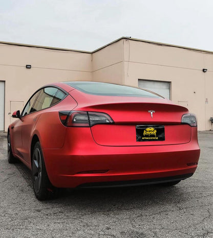 Vinyl Wrap Cost Satin Red for Tesla Model 3