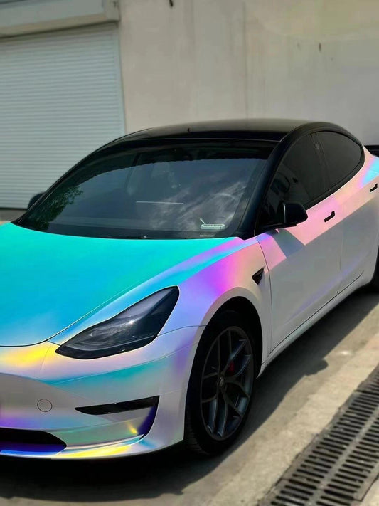 Vinyl Wrap Rainbow Chrome White