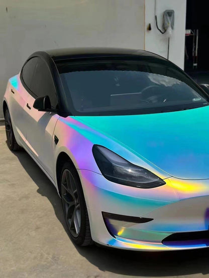 Vinyl Wrap Rainbow Chrome White