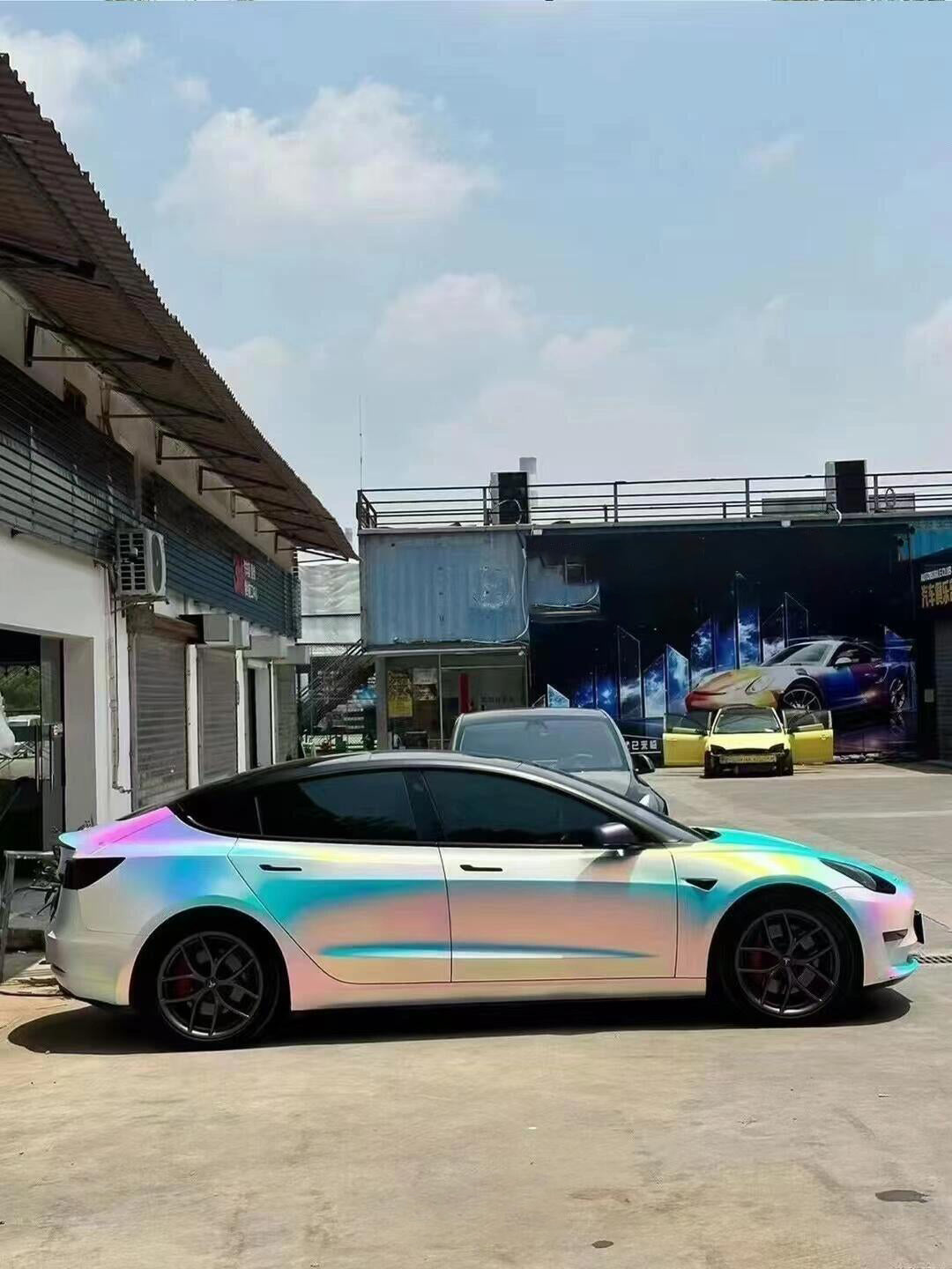 Vinyl Wrap Rainbow Chrome White