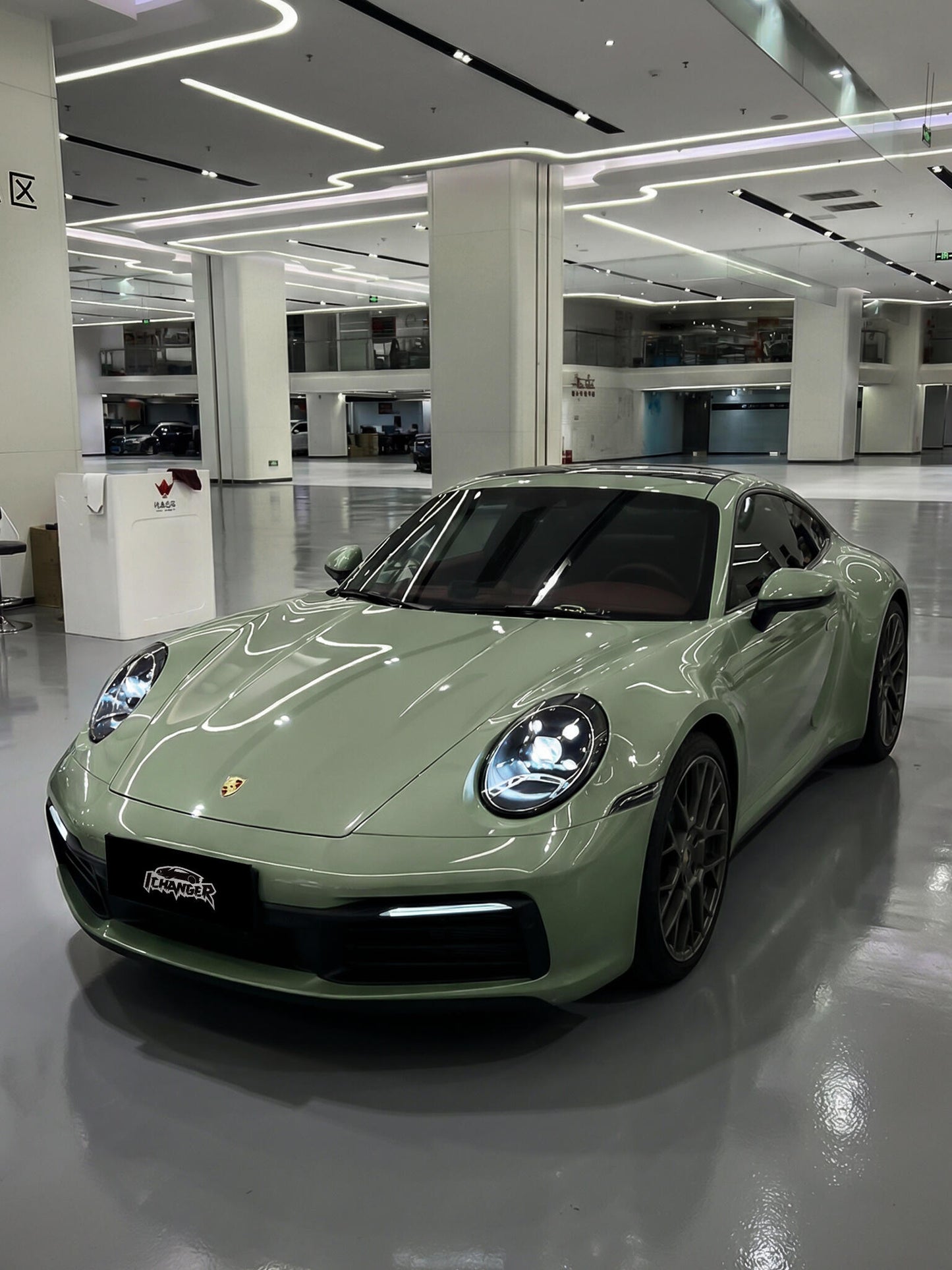 Car Wrap Khaki Green for Porsche Vinyl Wrap
