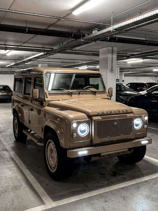 Vinyl Car Wrap Before and After Chestnut Brown for Defender
