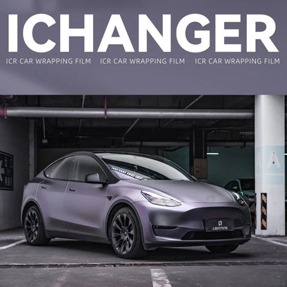 Vinyl Wrapping Car Capri Grey to Purple