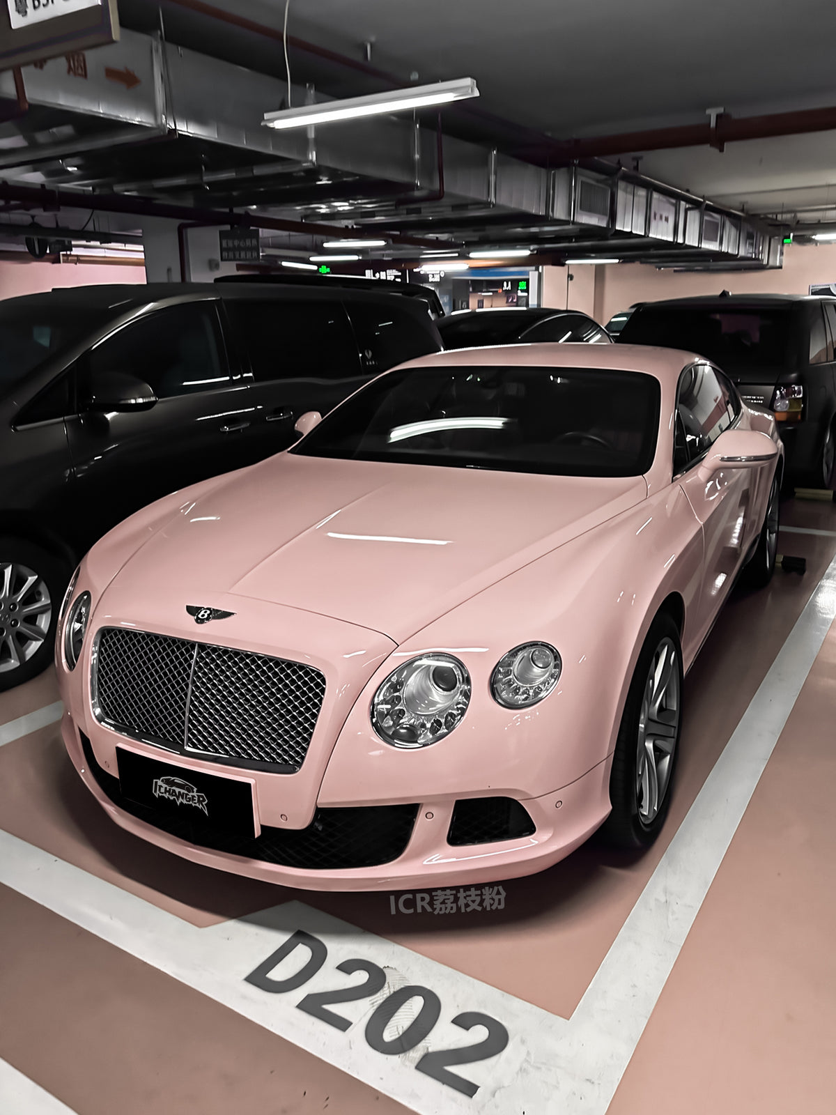 Best Full Car Wrapping in Los Angeles PPF Litchi Pink for Bentley