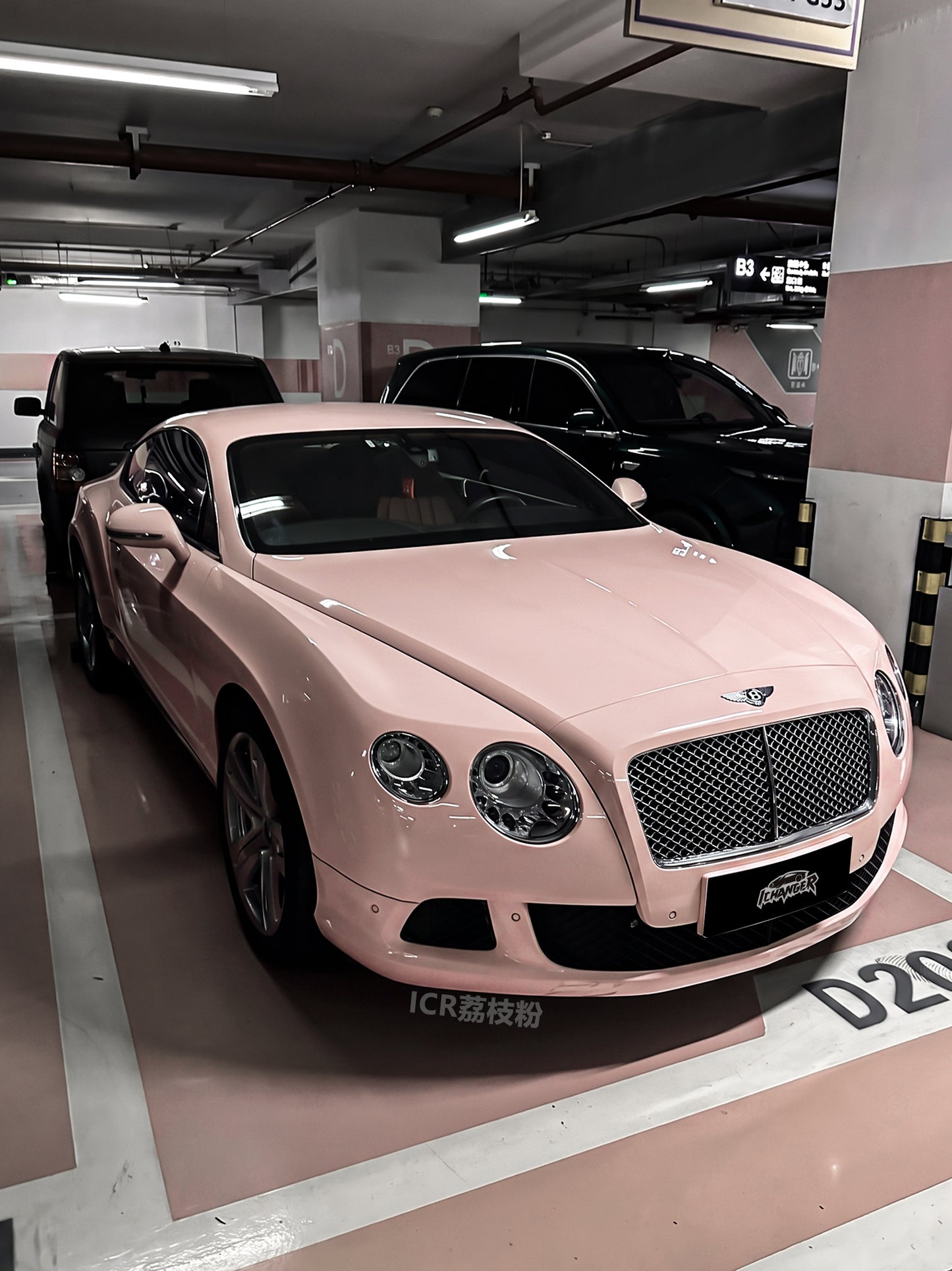 Best Full Car Wrapping in Los Angeles PPF Litchi Pink for Bentley