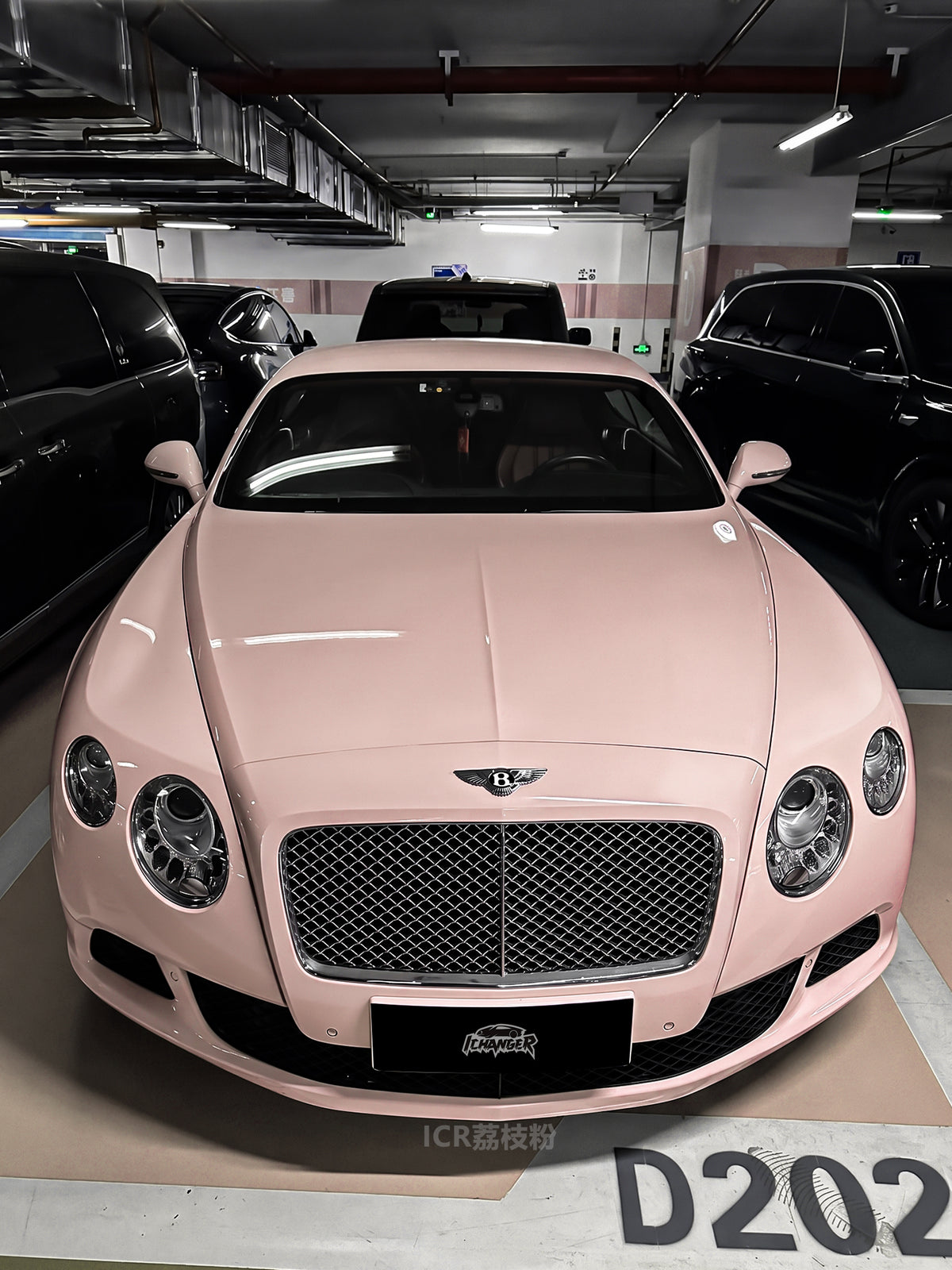 Best Full Car Wrapping in Los Angeles PPF Litchi Pink for Bentley