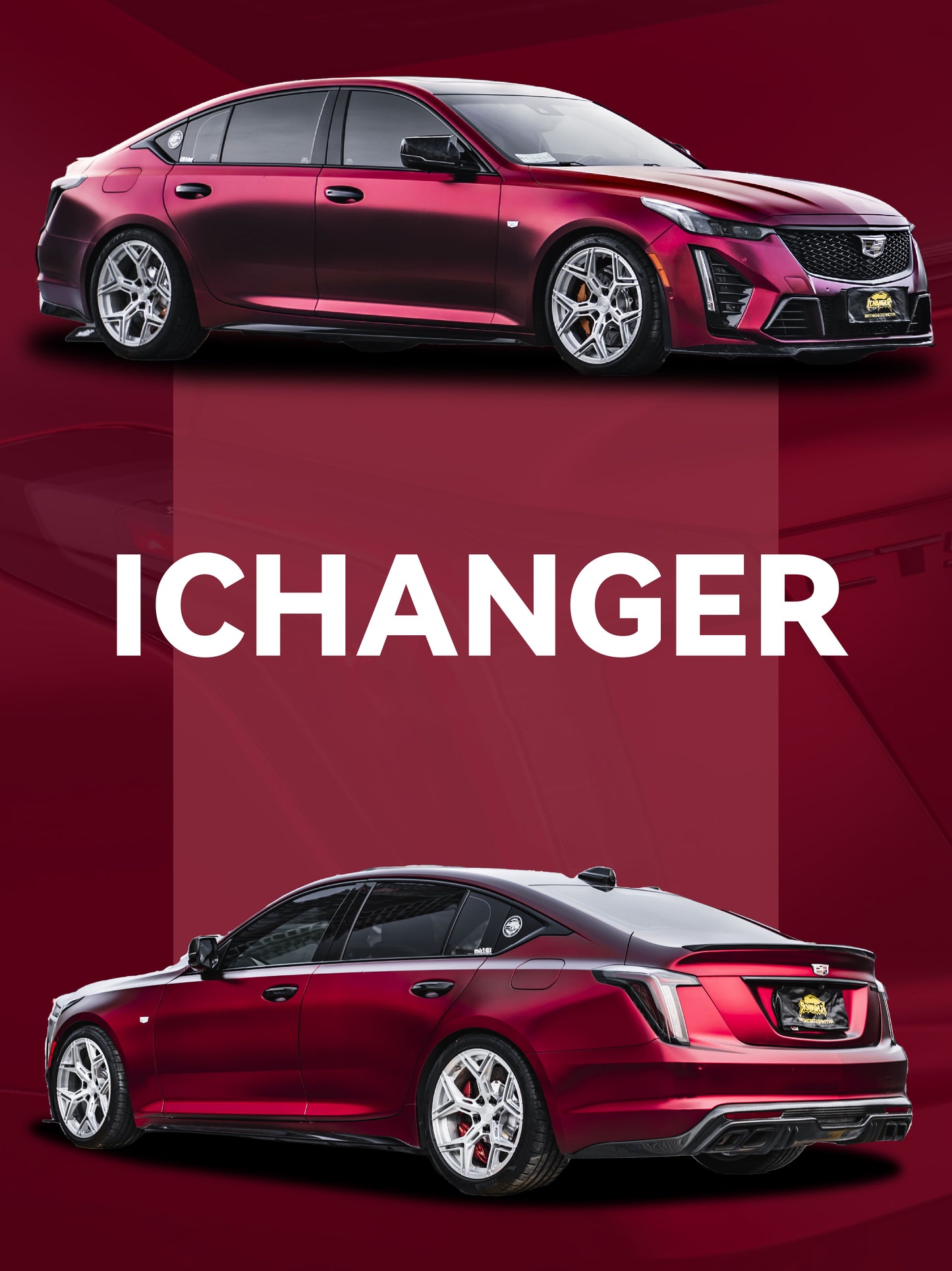 Where Have Wrap Shop Car Wrapping PPF Matte Matisse Red for Cadillac CT5