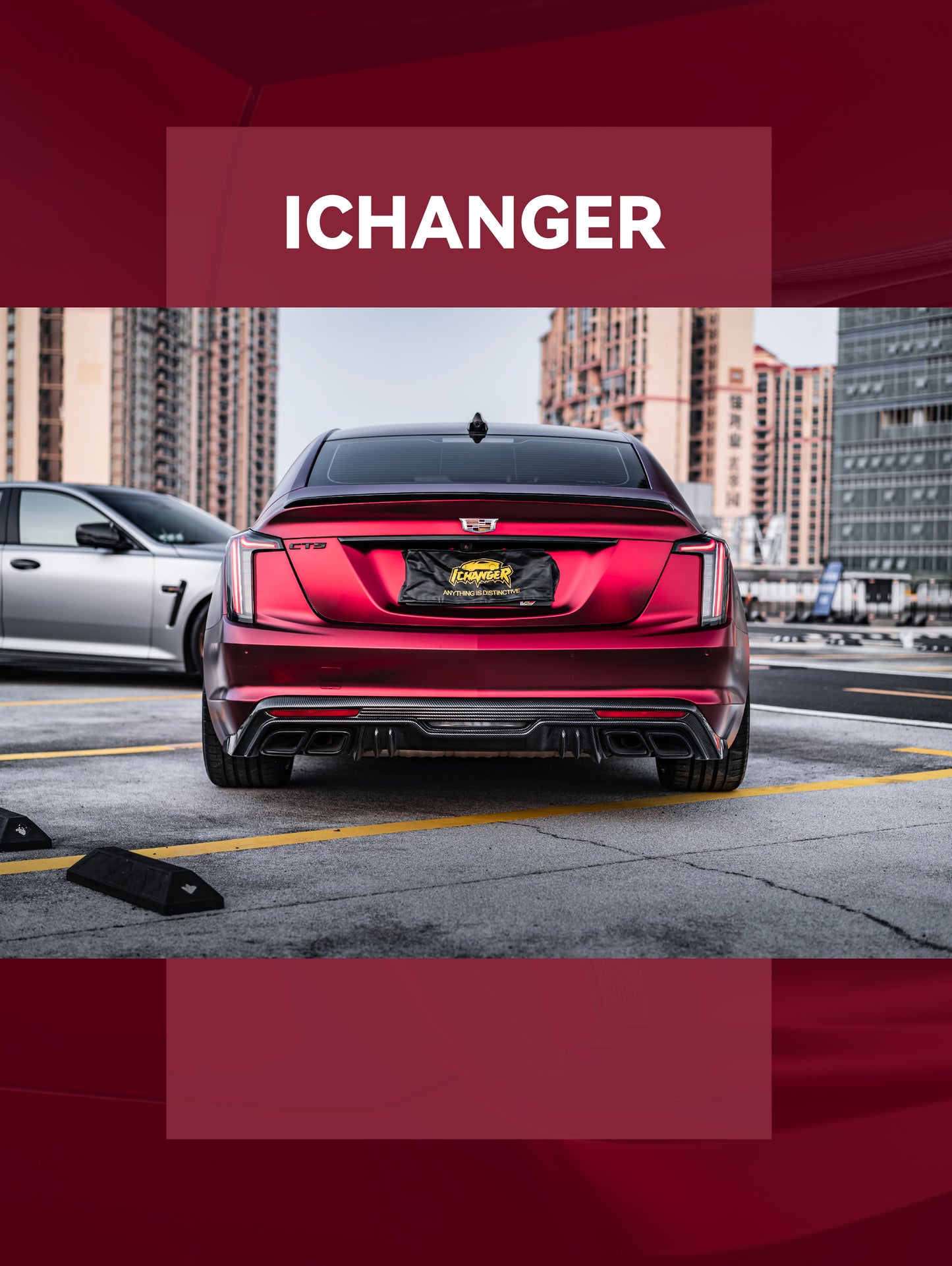 Where Have Wrap Shop Car Wrapping PPF Matte Matisse Red for Cadillac CT5