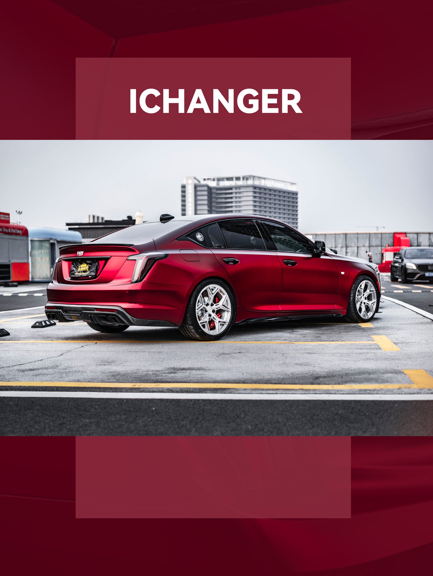Where Have Wrap Shop Car Wrapping PPF Matte Matisse Red for Cadillac CT5